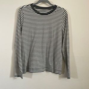 Gray and white long sleeve striped tee size medium from loft